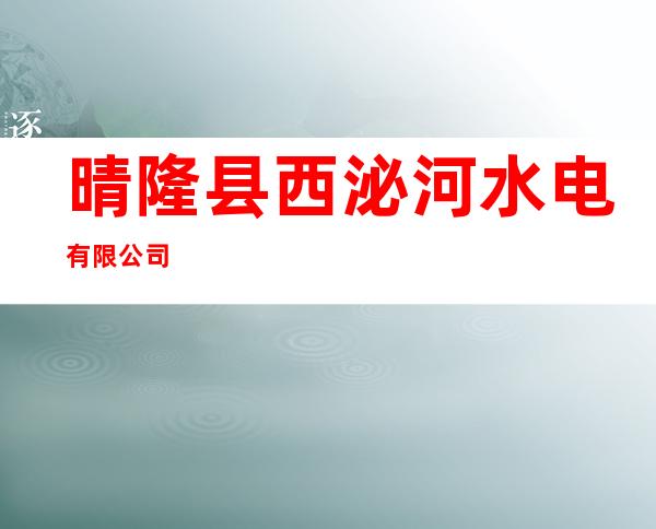 晴隆县西泌河水电有限公司